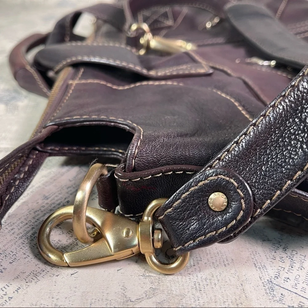 Andrew Marc Leather Hobo Shoulder Bag Convertible Crossbody Purse